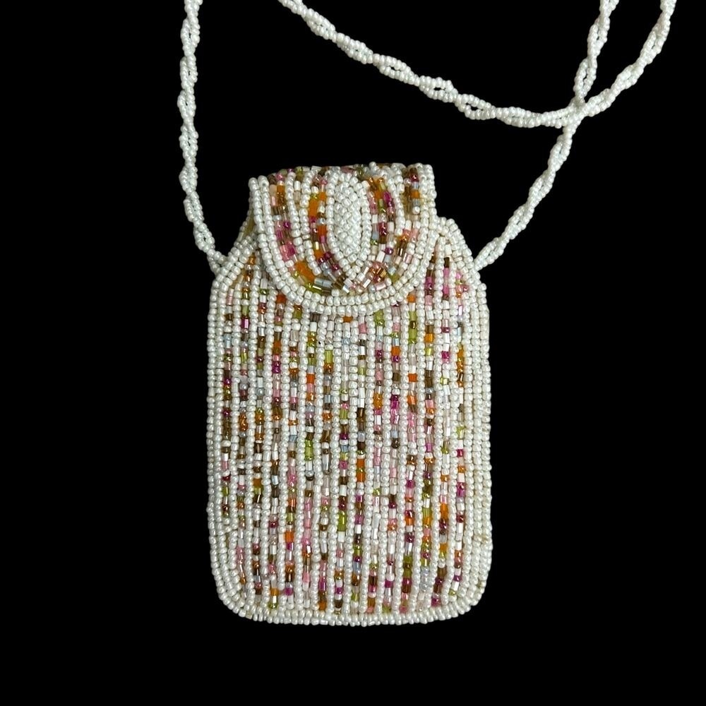 Vintage Mini Colorful Beaded Pouch/Bag